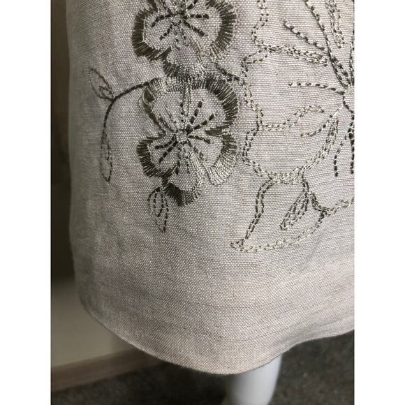 Carole Little Linen Blend Floral Embroidered Jacket 16W Duster Kimono Chic Boho - Picture 7 of 15